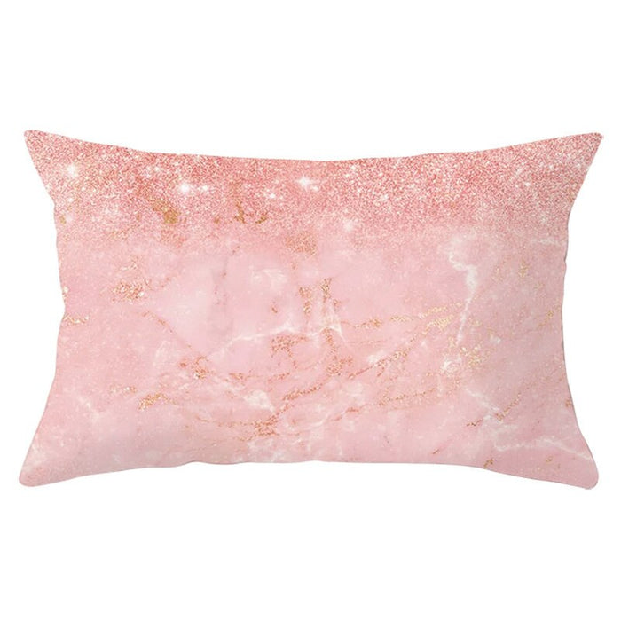 Pink Psychedelic Pattern Printed Rectangular Pillow Cover