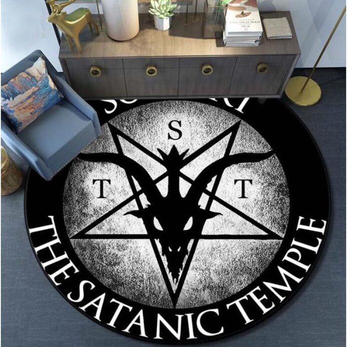 Anti-Slip Satanism Printed Round Rug