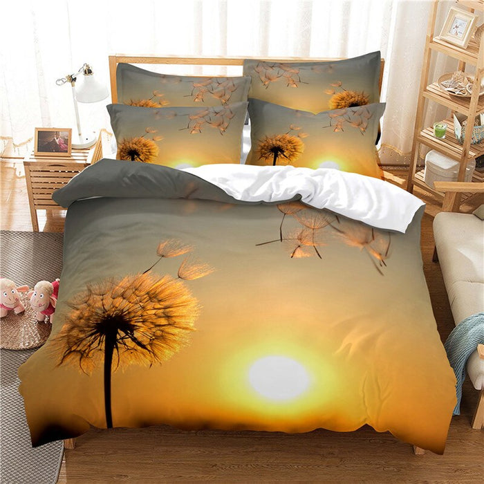 Dandelion Printed Duvet Cover Bedding Set