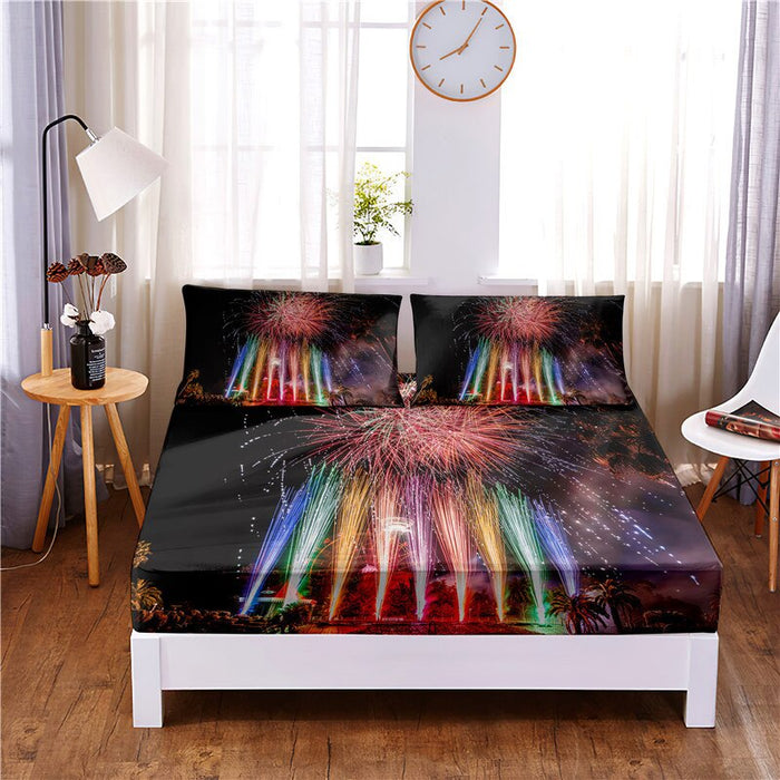 Fireworks Digital Printed 3pc Polyester Bedding Set