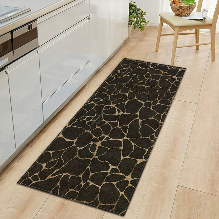 Black And White Marble Printed Mat