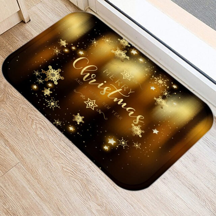 Non-Slip Rectangular Christmas Printed Floor Mat