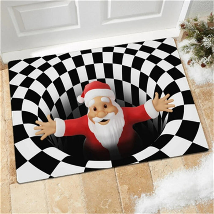 Print Illusion Santa Claus Floor Mat