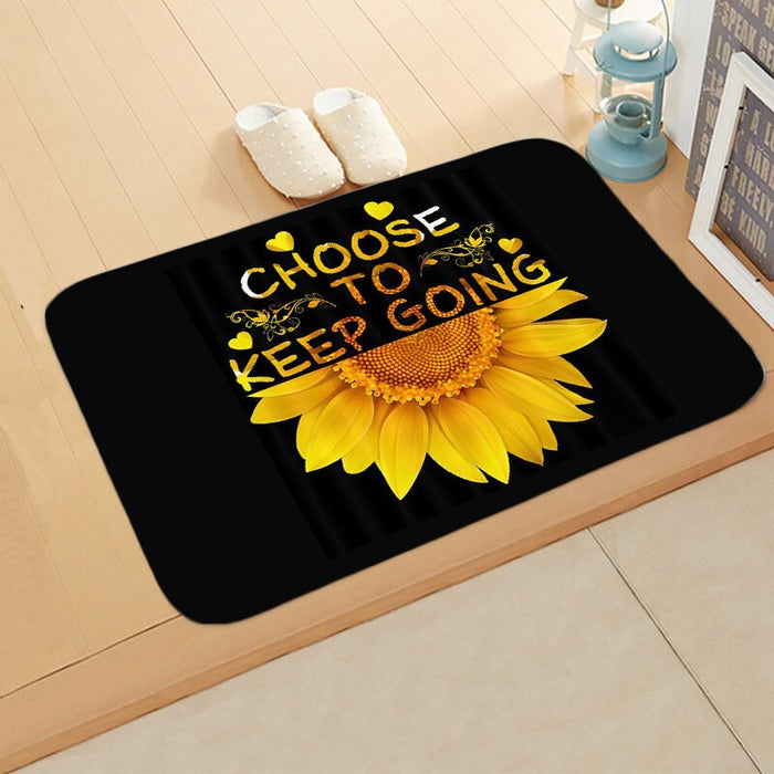 Non-Slip Sunflower Printed Floor Mat For Home