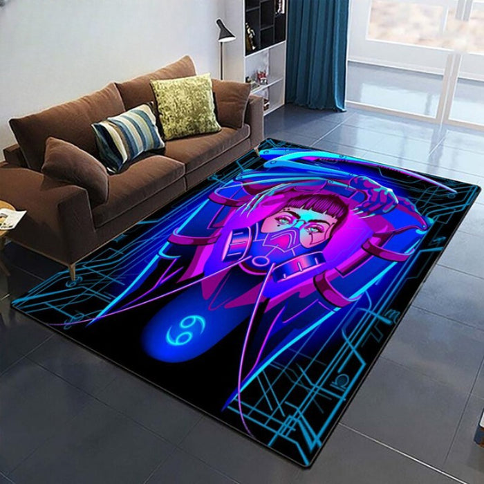 Non-Skid Neon Patterned Printed Floor Mat