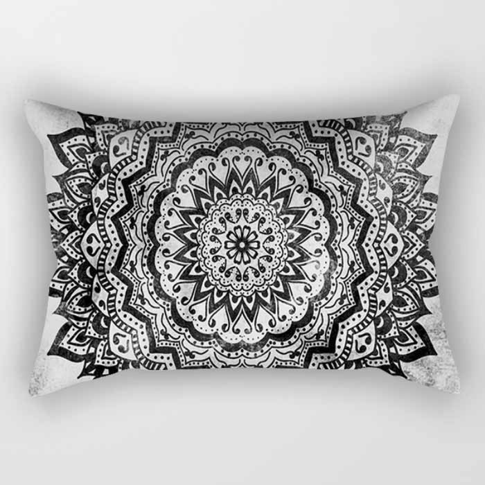 Floral Mandala Printed Rectangular Pillow Cover