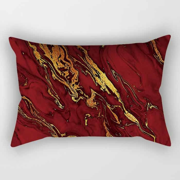 Marble Finish Printed Rectangular Pillow Cover