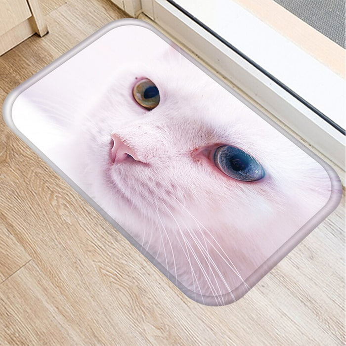 Non-Skid Cat Face Printed Floor Mat