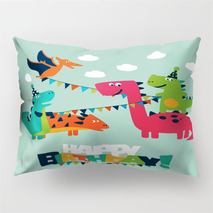 Cartoon Dinosaur Printed Rectangular Pillow Cover