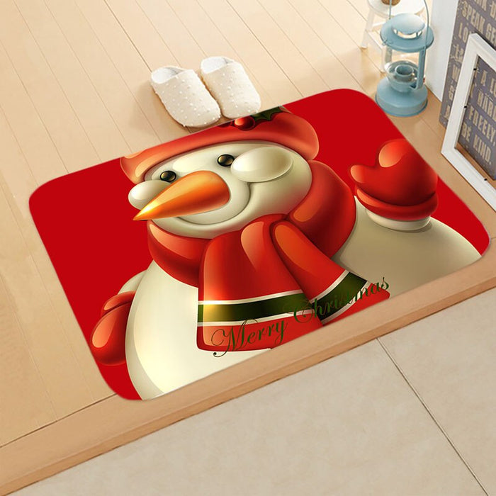 Non-Slip Rectangular Christmas Print Floor Mat