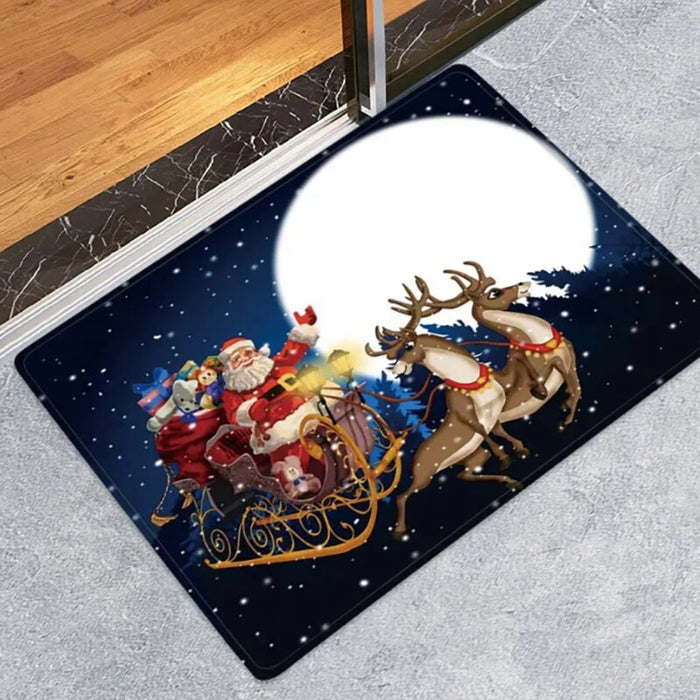 Non-Skid Merry Christmas Printed Floor Rug