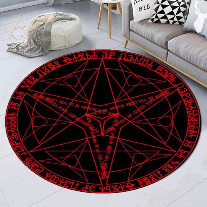 Anti-Slip Pentagram Printed Round Mat