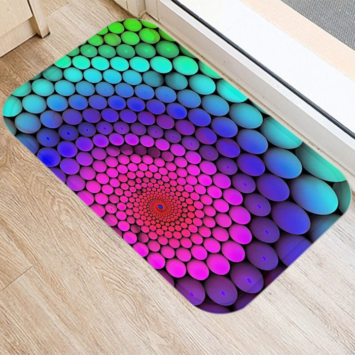 Non-Skid Rainbow Pattern Printed Floor Mat