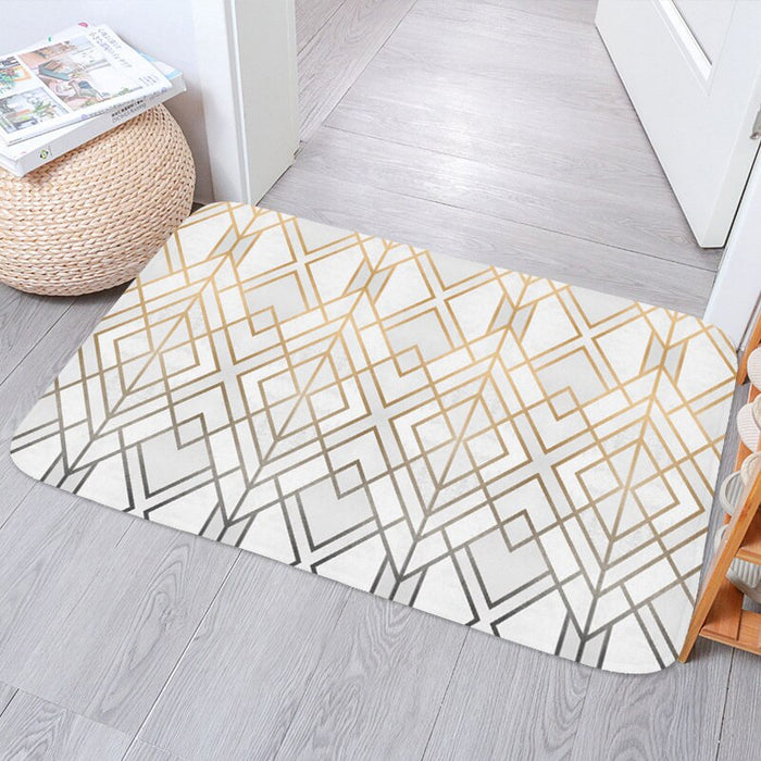Non-Skid Marble Patterned Printed Floor Mat