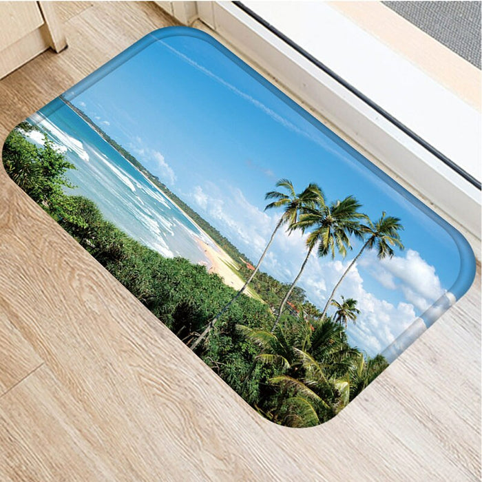 Beach View Printed Decorative Floor Mat