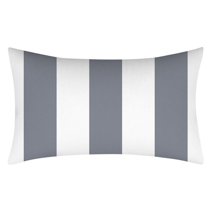 Gray Geometric Pattern Printed Rectangular Pillow Cover