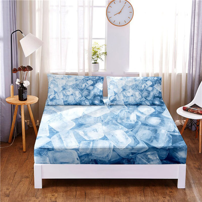 Digital Printed 3pc Polyester Fitted Sheet Bedding Set