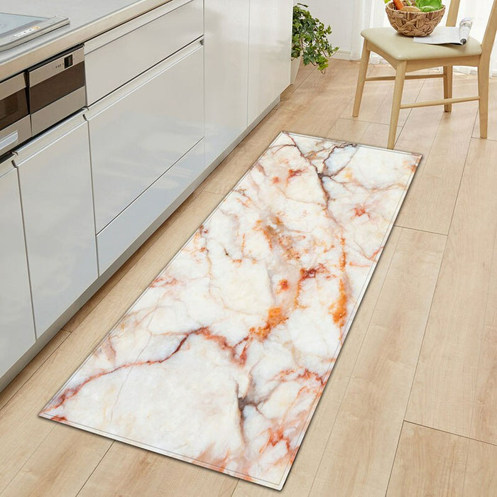 Black And White Marble Printed Mat