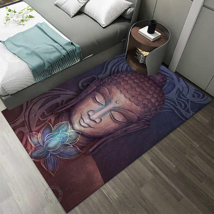 Anti-Slip Lord Buddha Printed Floor Rug