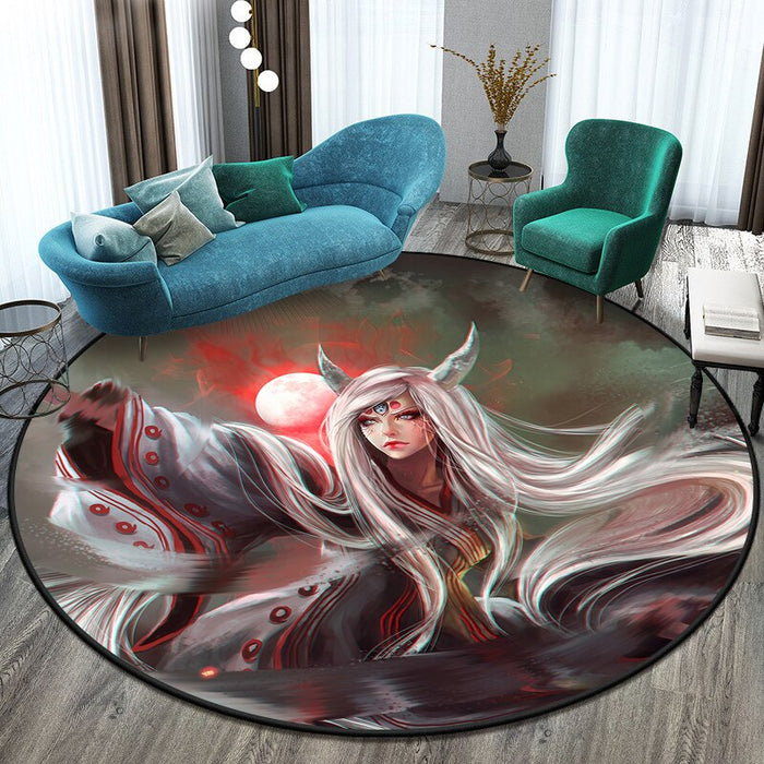 Anti-Slip Anime Art Printed Round Mat