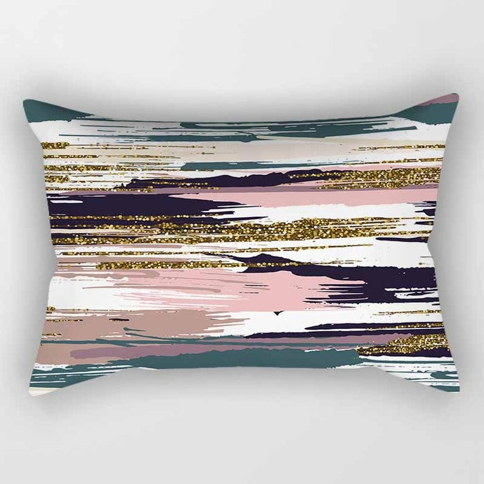 Pink Patterns Printed Rectangular Pillow Cover