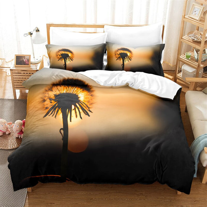 Dandelion Printed Duvet Cover Bedding Set