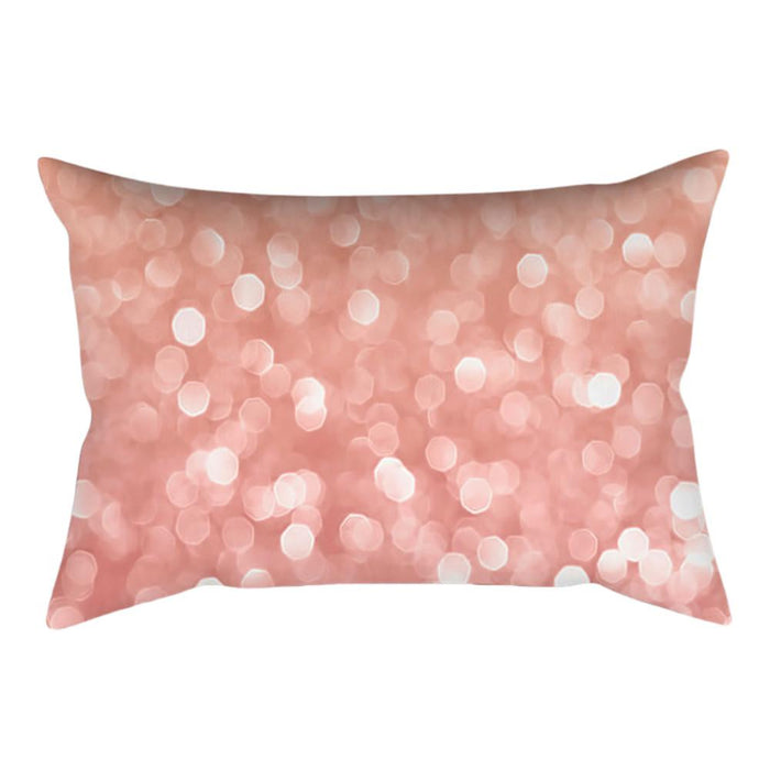 Pink Geometric Printed Rectangular Pillow Cover