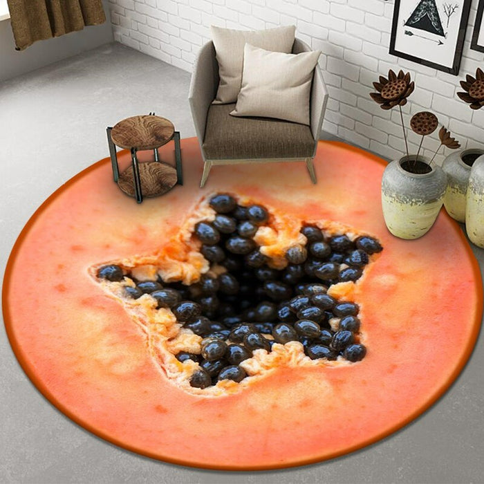 Home Decor Fruit Printed Round Mat