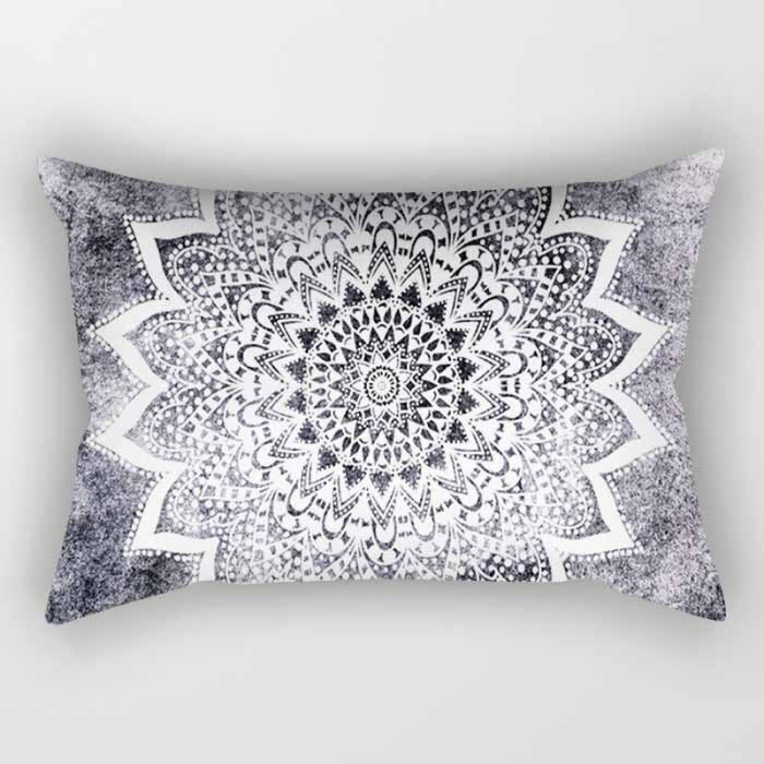 Floral Mandala Printed Rectangular Pillow Cover