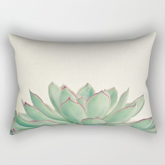Leaves Printed Rectangular Pillow Cover