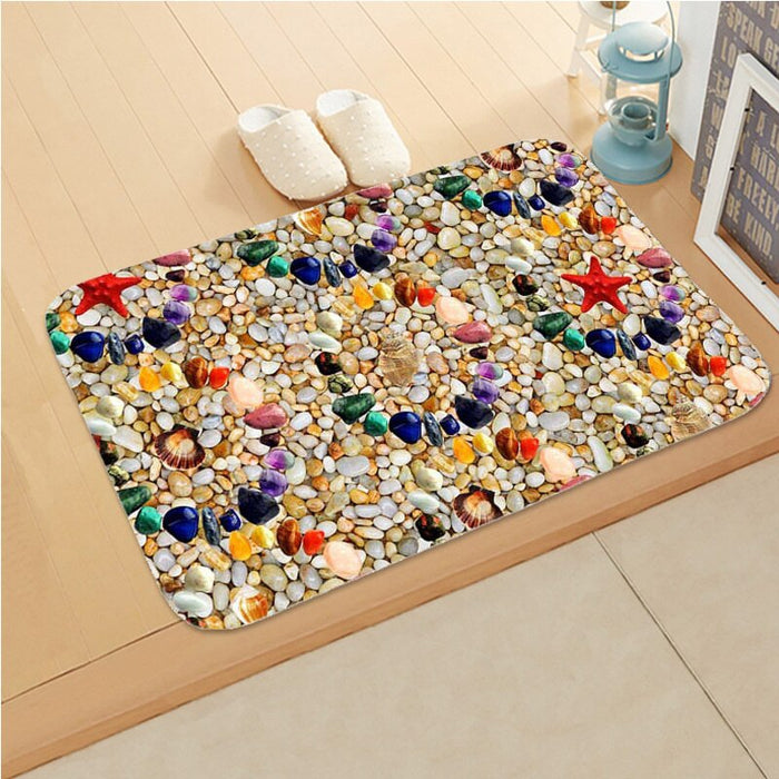 Anti-Skid Stone Pattern Printed Floor Mat