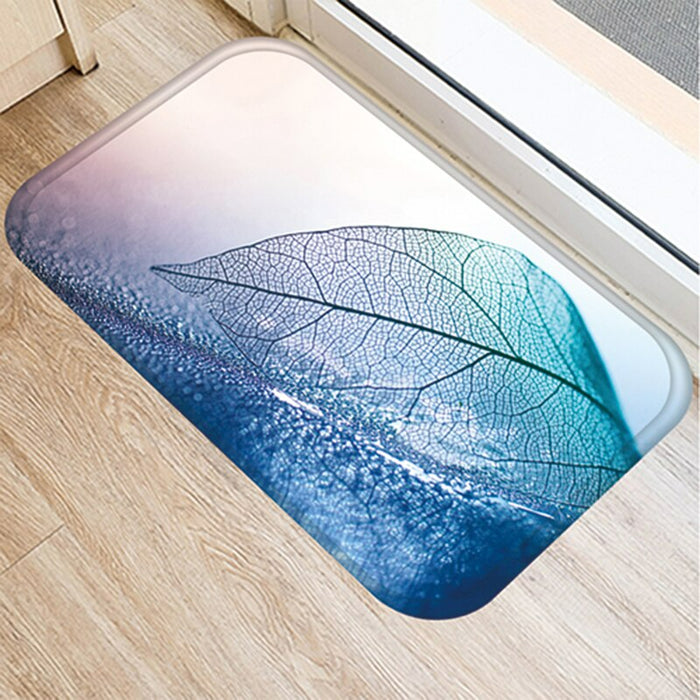Colored Leaf Printed Floor Mat