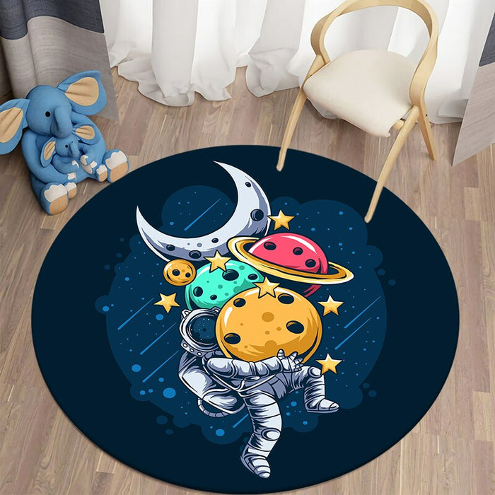 Cartoon Spaceman Decorative Round Mat