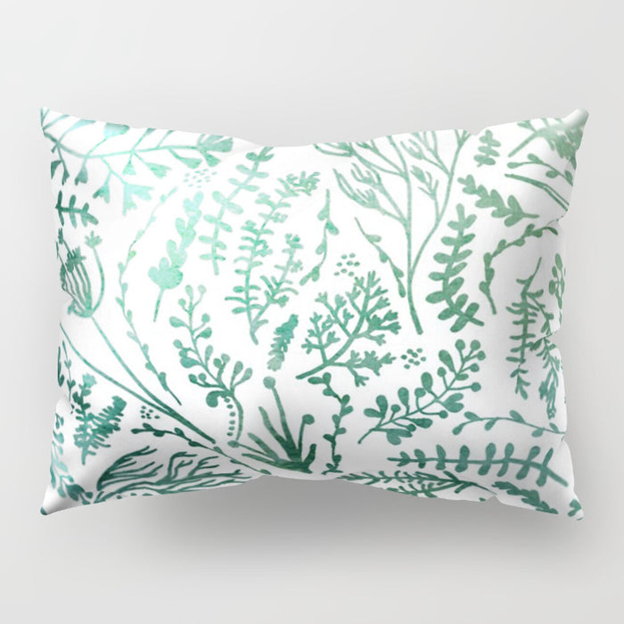 Botanical Leaves Printed Rectangular Pillow Cover