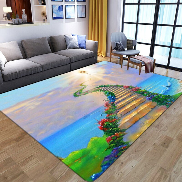 Anti-Slip Patterned Printed Floor Rug