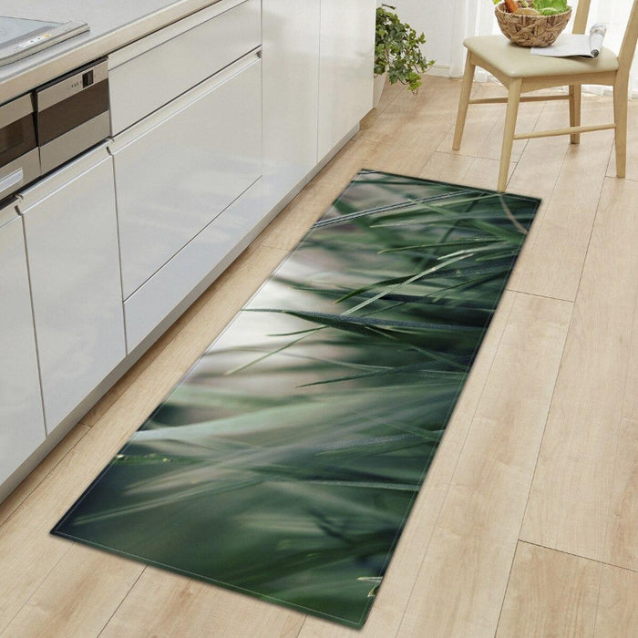 Anti-Slip Green Grass Printed Floor Mat