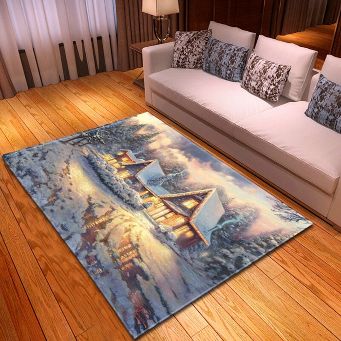 Non-Skid Christmas Printed Floor Rug For Home