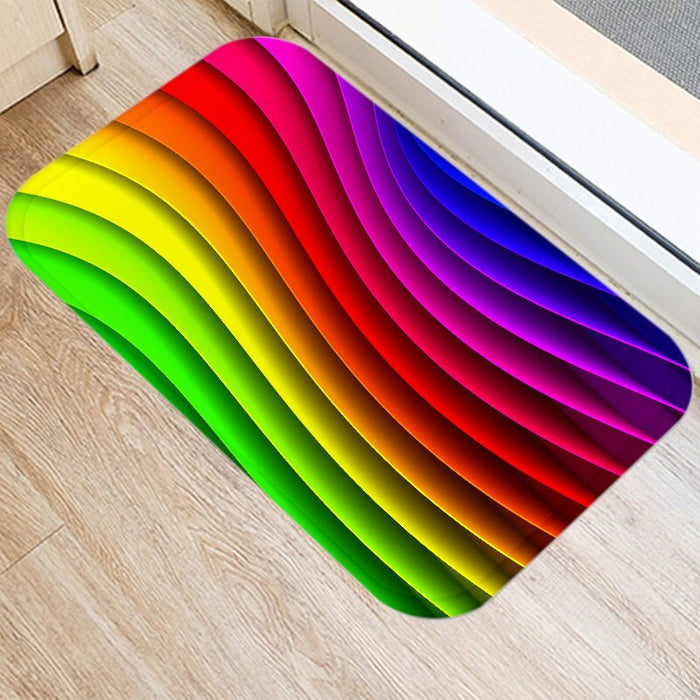 Non-Skid Rainbow Pattern Printed Floor Mat