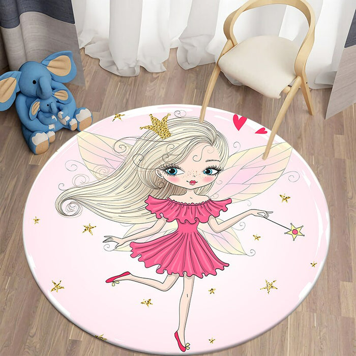Cartoon Ballet Girl Decorative Round Mat
