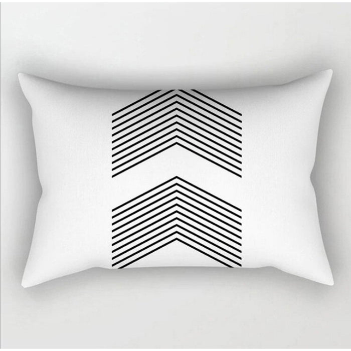 Monochrome Printed Rectangular Pillow Cover