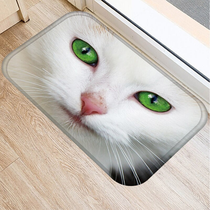 Non-Skid Cat Face Printed Floor Mat