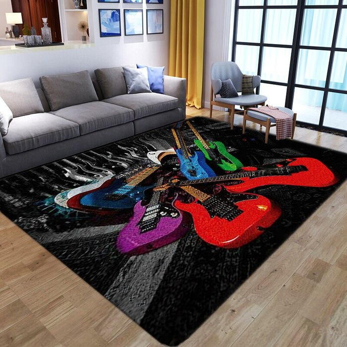 Anti-Slip Guitar Pattern Printed Floor Mat