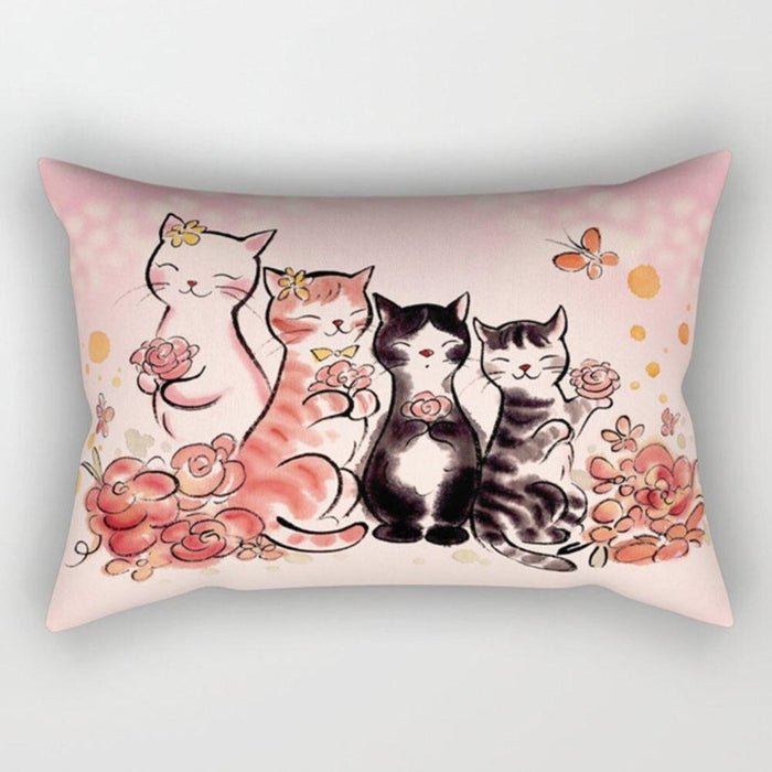 Fancy Animal Pattern Printed Rectangular Pillow Cover