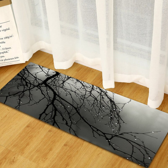 Anti-Skid Leaf Printed Floor Mat For Home