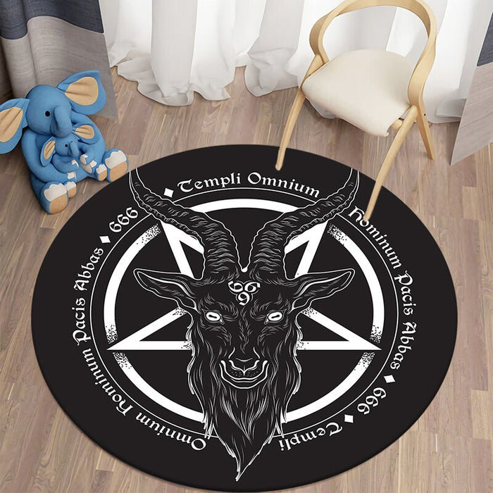 Anti-Slip Satanism Printed Round Mat