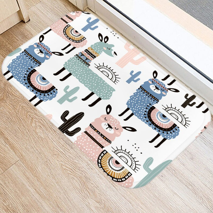 Non-Skid Llama Printed Floor Mats
