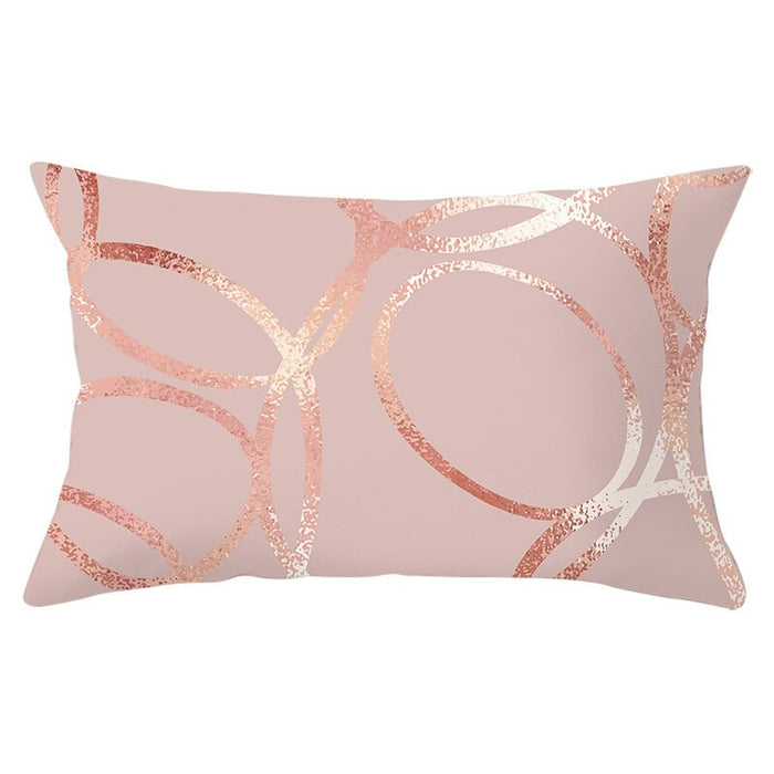 Pink Psychedelic Printed Rectangular Pillow Cover