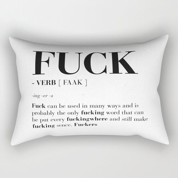 Quotes Printed Rectangular Pillow Cover