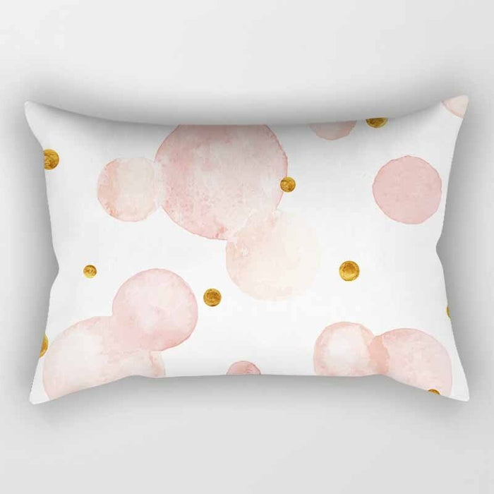 Pink Patterns Printed Rectangular Pillow Cover