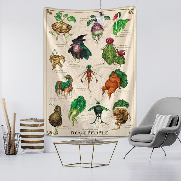 Vegetable Tarot Tapestry Wall Hanging Tapis Cloth